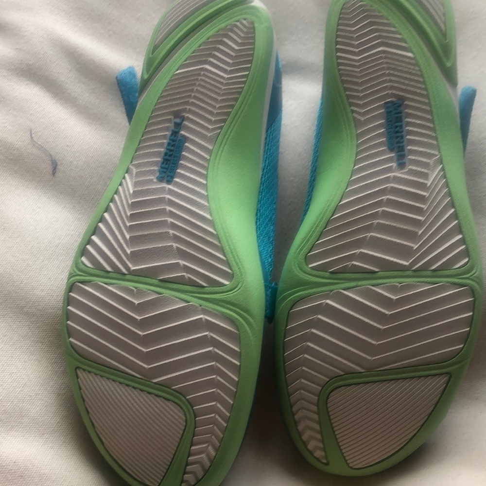 Merrell Women's Teal and Lime athleisure shoes - Picture 3 of 11